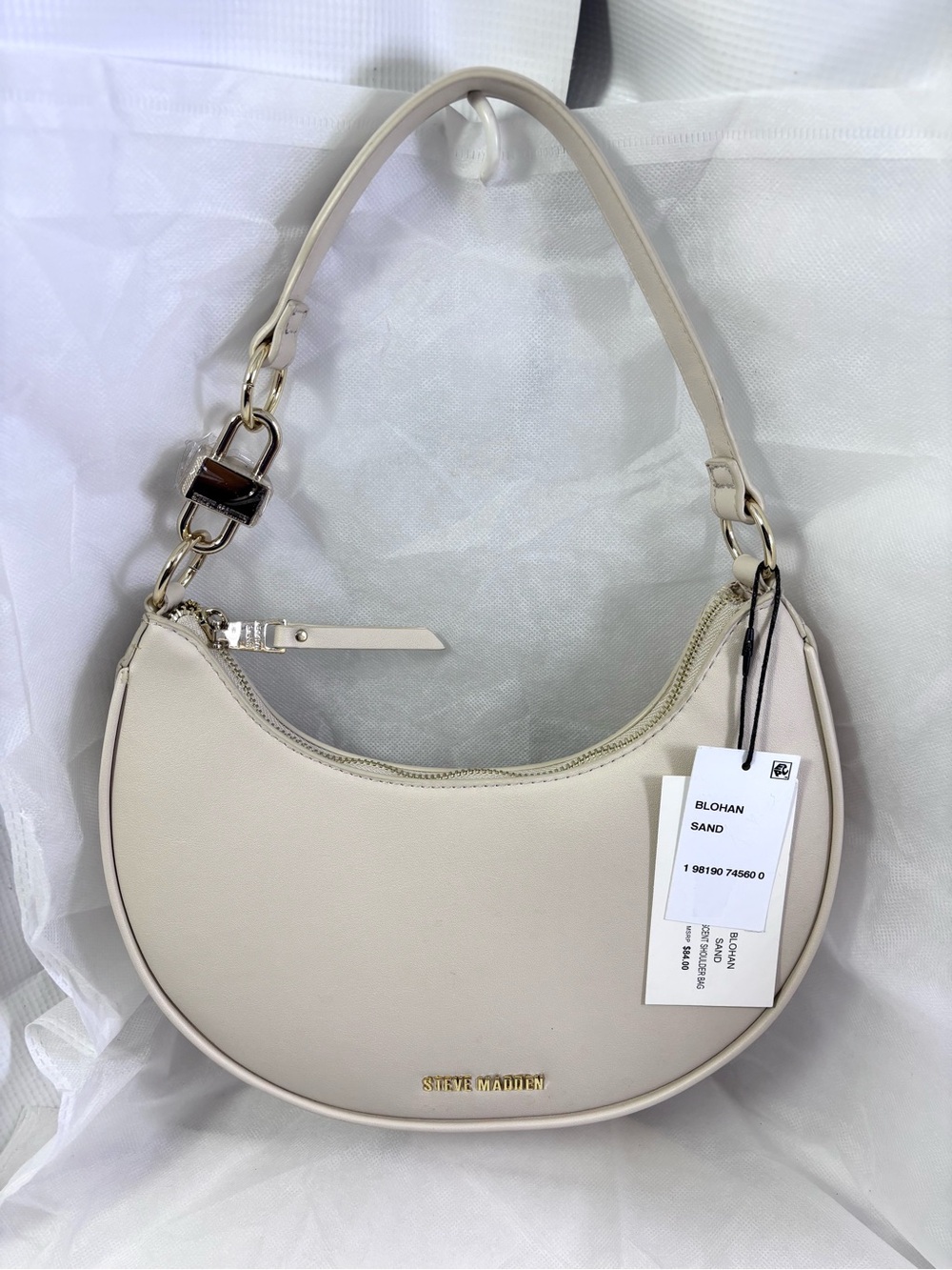 Steve Madden Lohan Sm Hobo Bag. Sand/Gold.